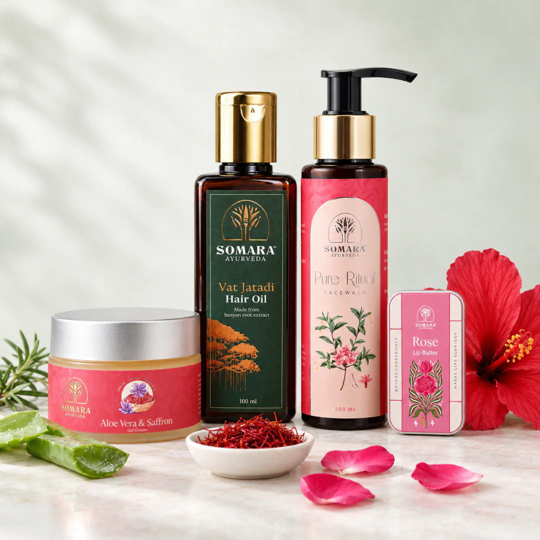 The Discovery Ritual Kit with four Ayurvedic minis